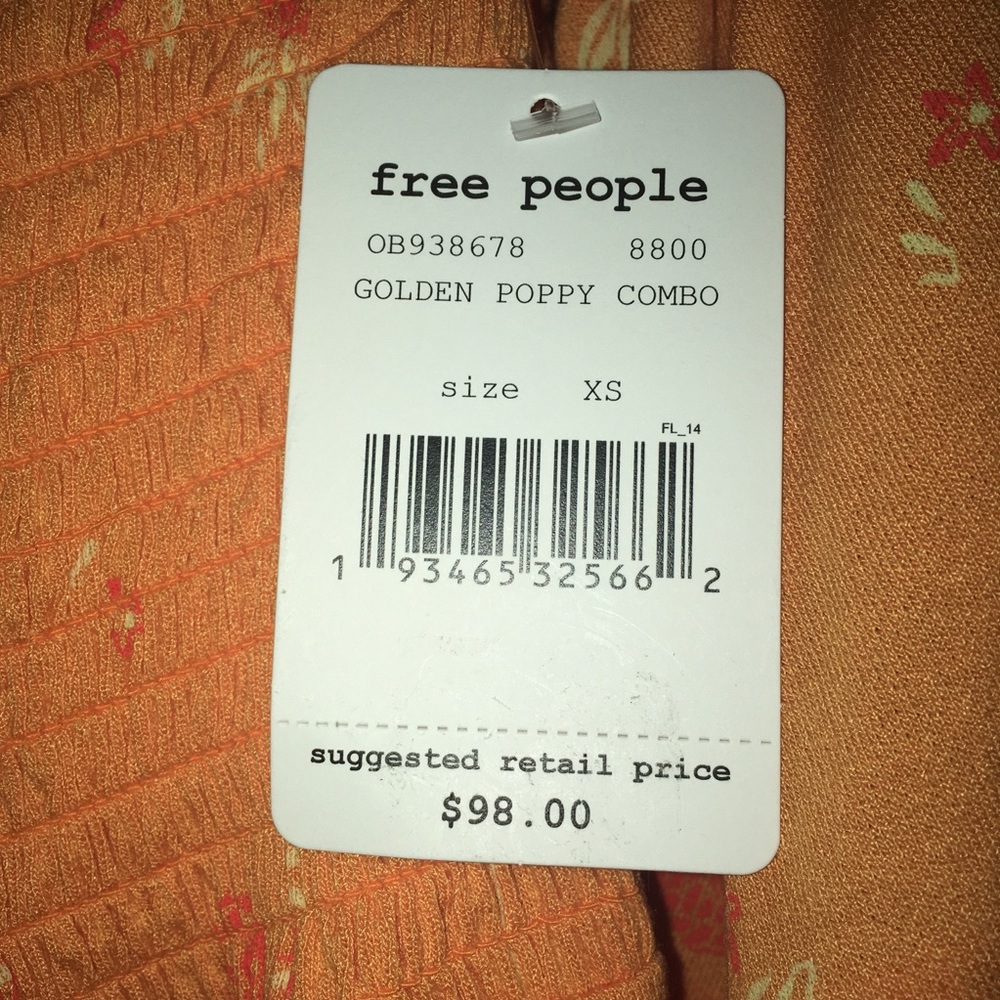 Free People Lana Golden Poppy Top NWT Size XS - Picture 4 of 7